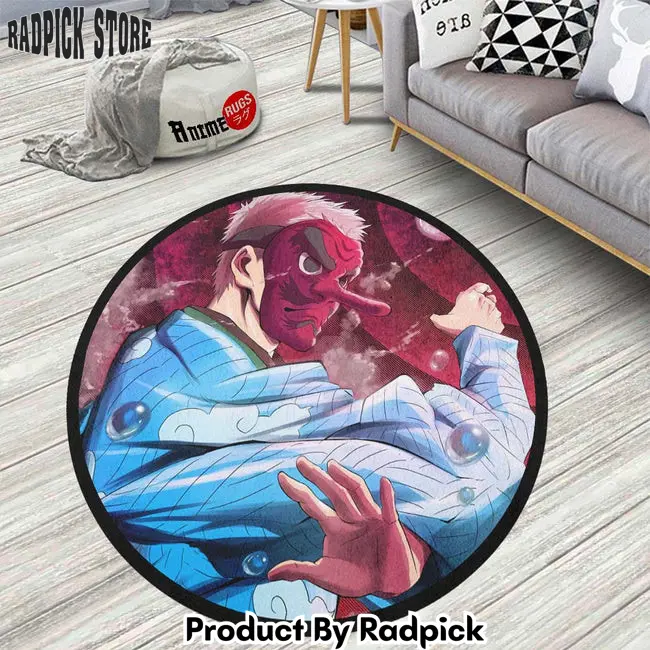 Sakonji urokodaki round rug custom demon slayer anime circle carpet  rp5959957